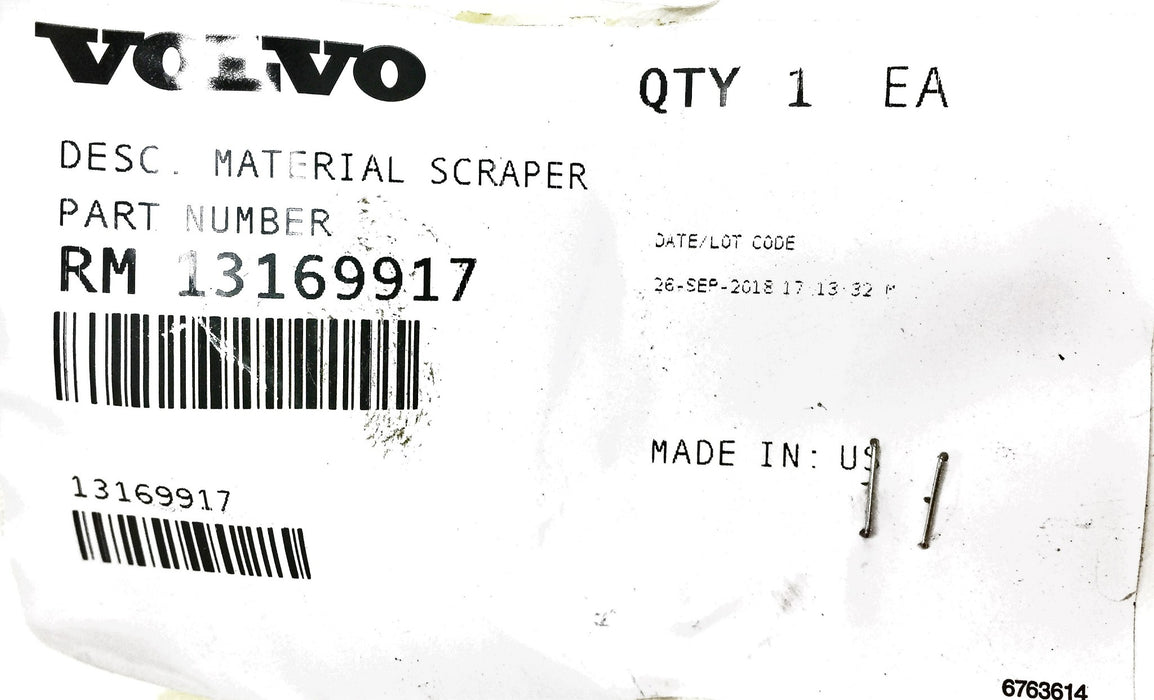 Volvo Construction Material Scraper RM13169917 NOS