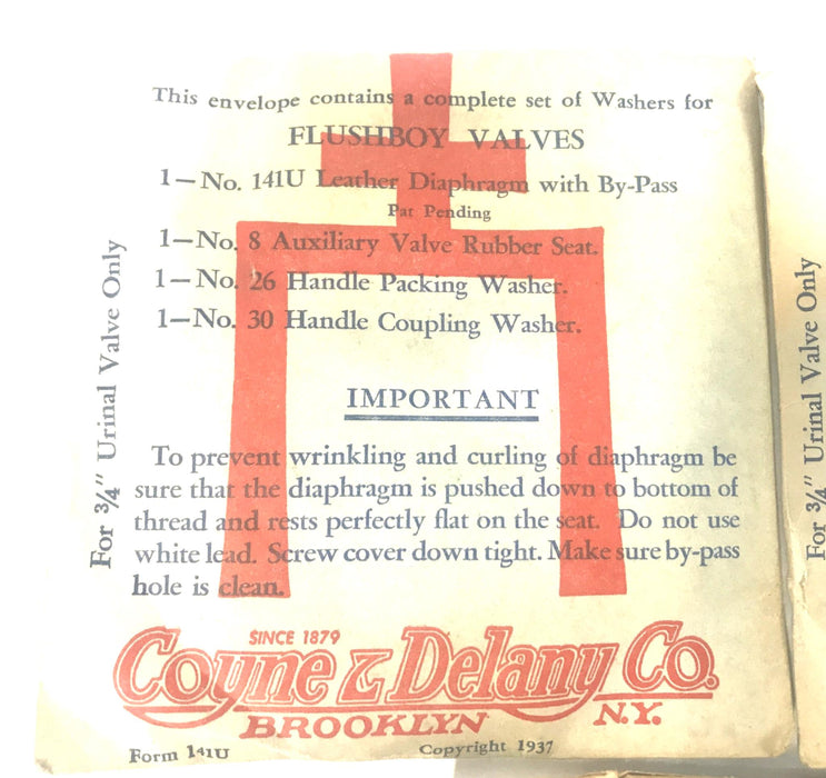 Coyne & Delany Flushboy Valve Repair Kit 3/4" Urinal Valve [Lot of 3] NOS
