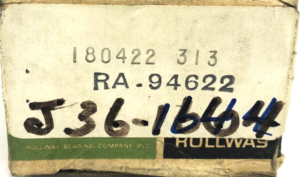 Rollway RA-94622 Needle Bearing Roller Cage Assembly 180422-313 NOS