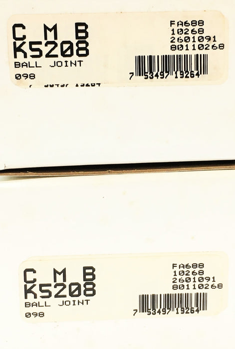 CMB Suspension Ball Joint [Lot of 2] K5208 NOS