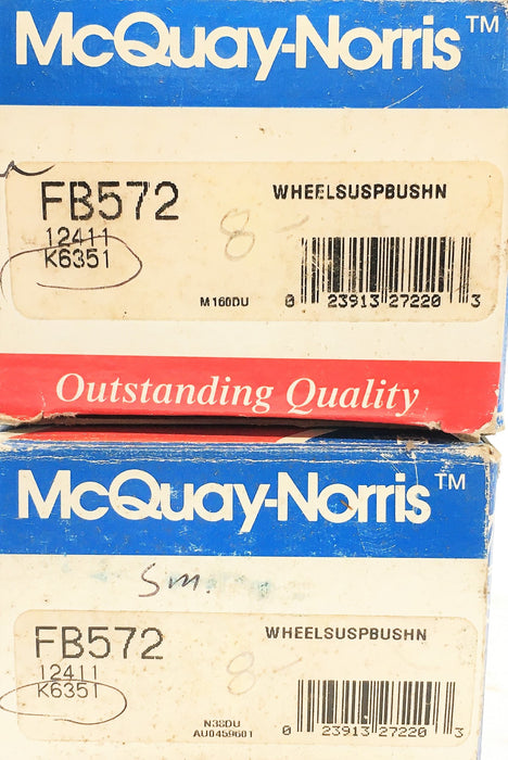 McQuay-Norris Suspension Control Arm Bushing Kit [Lot of 2] FB572 NOS