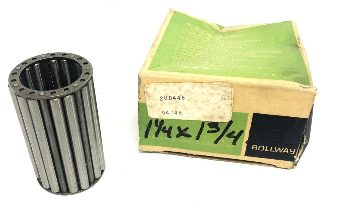 Rollway 200448 Needle Bearing Roller Cage Assembly 94748 NOS