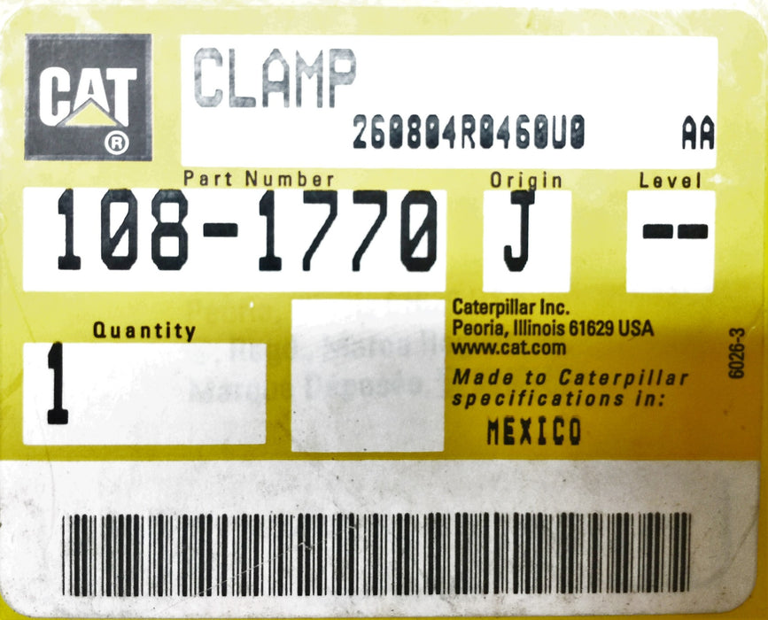 Caterpillar/CAT Clamp 108-1770 NOS