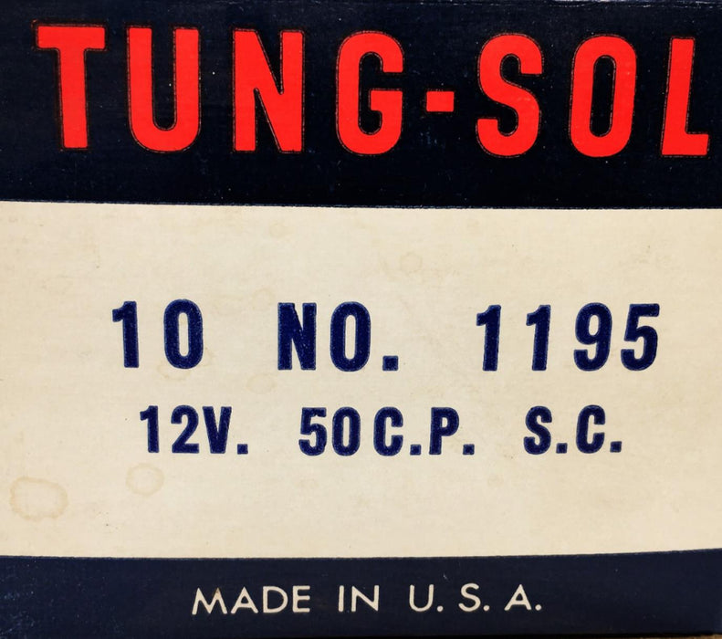 Tung-Sol 10 Piece Set Auto Lamp Bulbs 12 Volt 1195 NOS