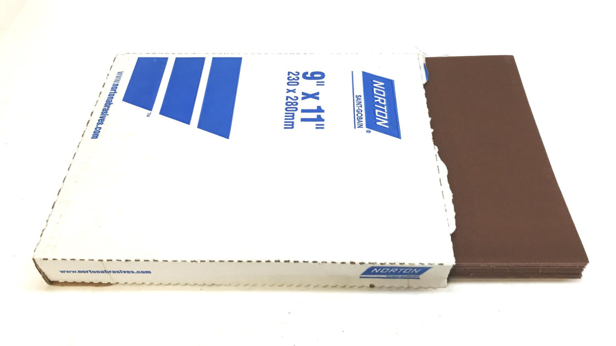 Norton K225-P240 Metallite 9" x 11" Abrasive Sheets, Box of 37, 26334 NOS