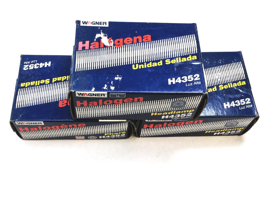 Wagner High Beam Halogen Headlamp H4352 [Lot of 3] NOS