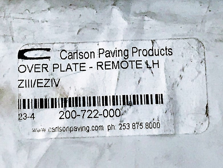Carlson Remote Left Hand Over Plate 200-722-000 NOS