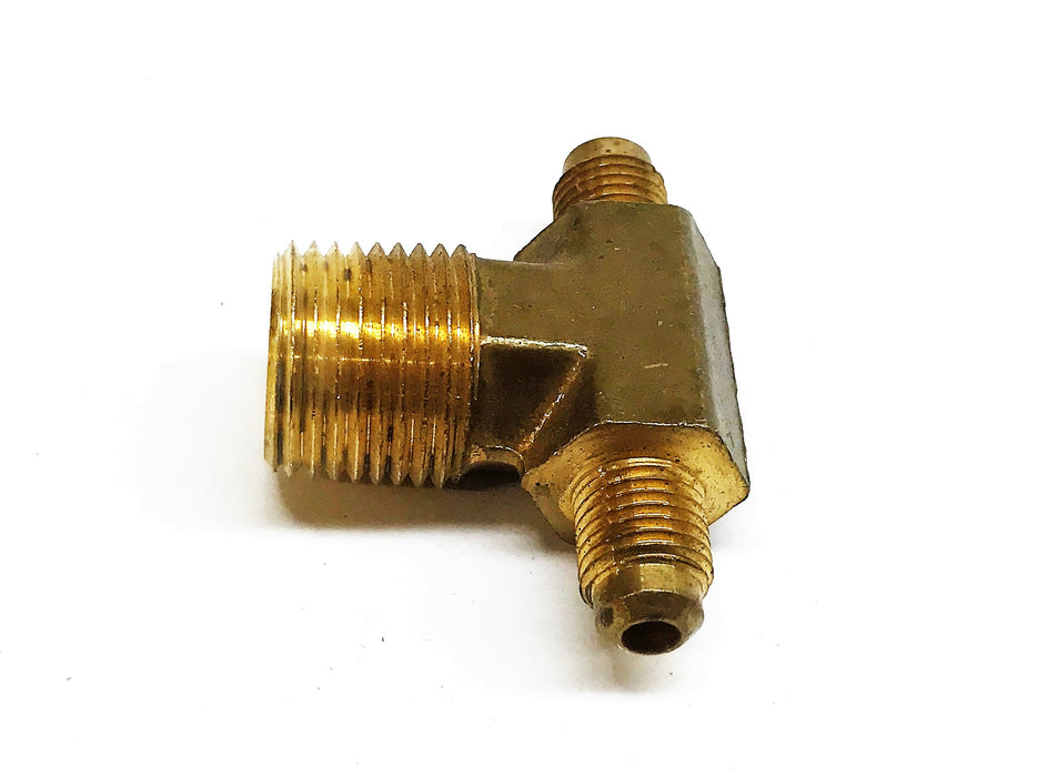 Unbranded Brass Flared Male Tee 1/8" x1/2" x 1/8" [Lot of 4] NOS