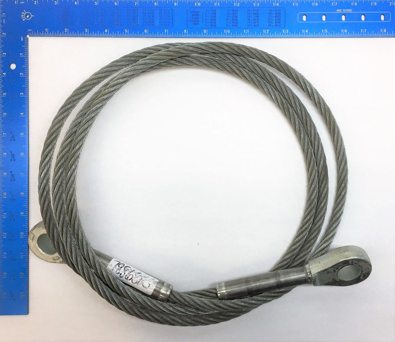 UNBRANDED 11' x 1/2" Steel Rope with 1" Opening Cable Ends 78868TU NOS
