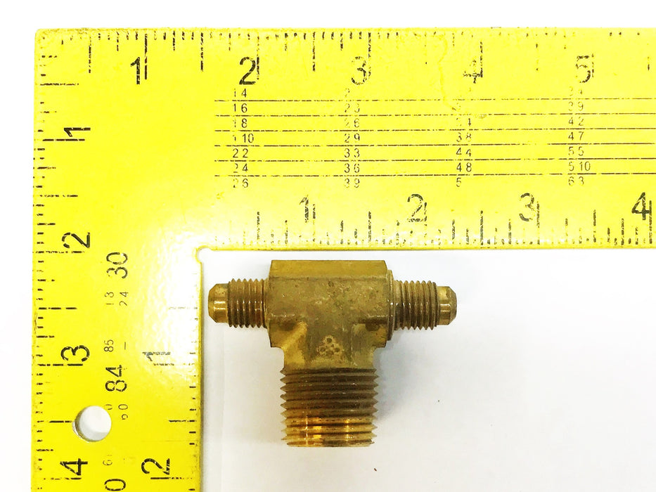 Unbranded Brass Flared Male Tee 1/8" x1/2" x 1/8" [Lot of 4] NOS