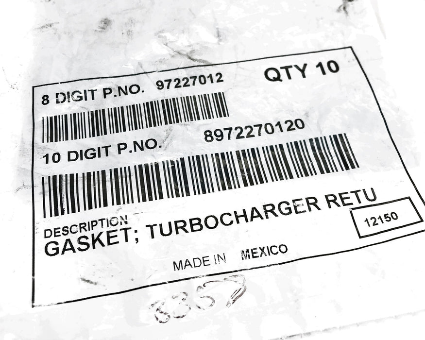 General Motors/Isuzu Turbo Return Gasket 97227012 (8972270120) [Lot of 10] NOS