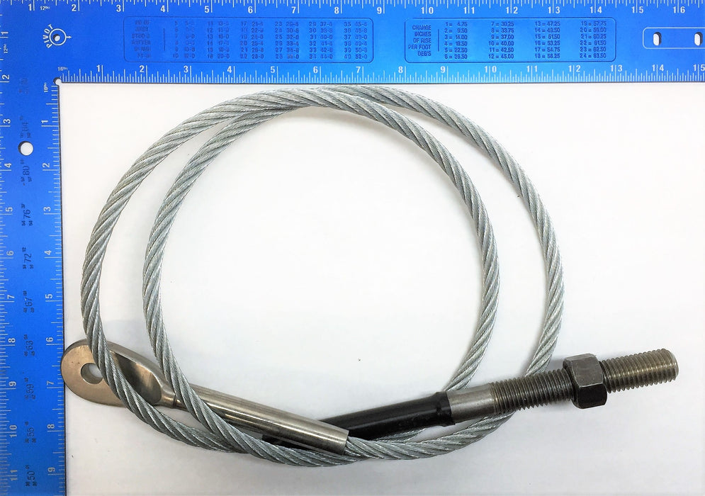 UNBRANDED 5'x3.5" Steel Rope with 1/2" Eyelet and 5/8"Threaded Bolt 65529TU NOS