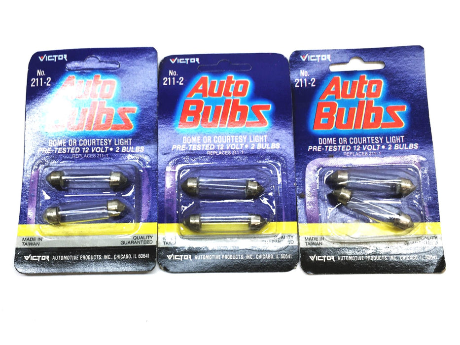 Victor 12 Volt Auto Bulbs Pair 211-2 [Lot of 3] NOS