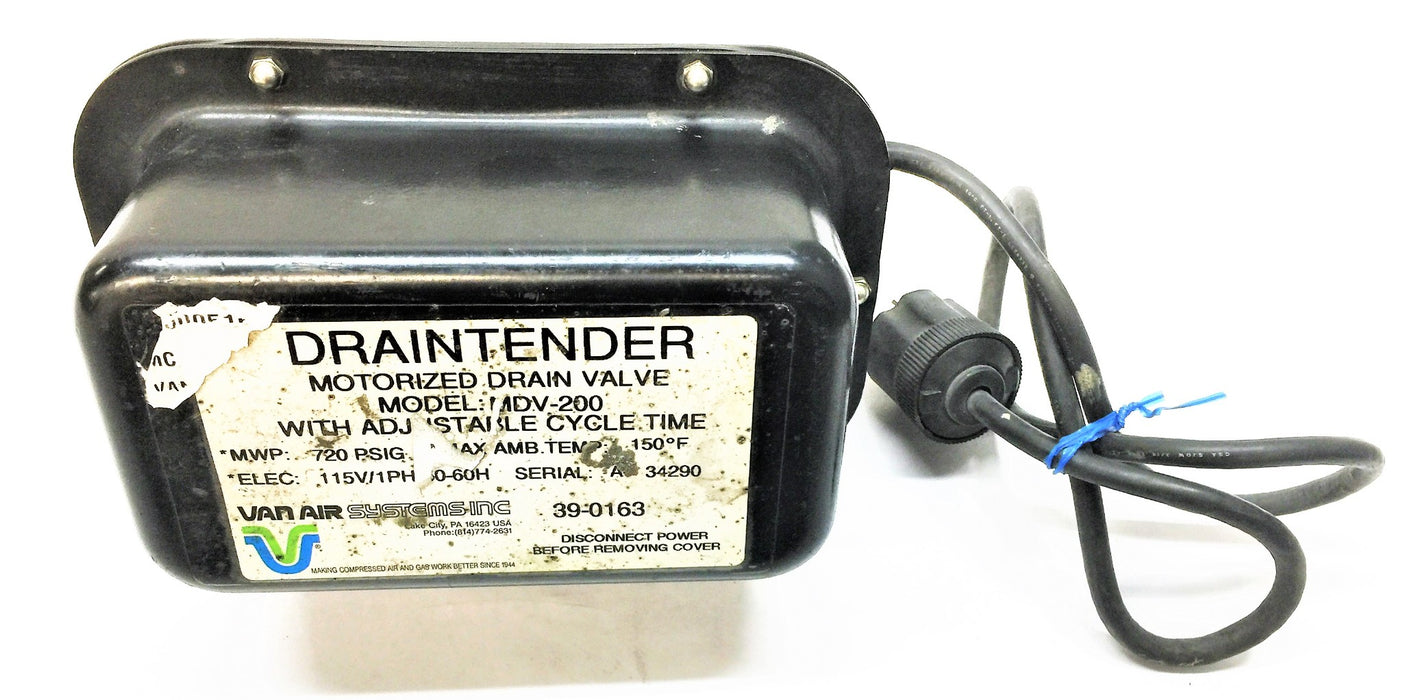 VAN AIR SYSTEMS INC Draintender Motorized Drain Valve MDV-200 (39-0163) USED