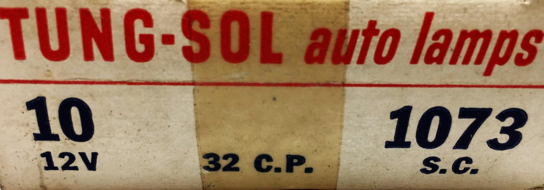 Tung-Sol 12 Volt Auto Lamp Set 1073 [Lot of 10] NOS
