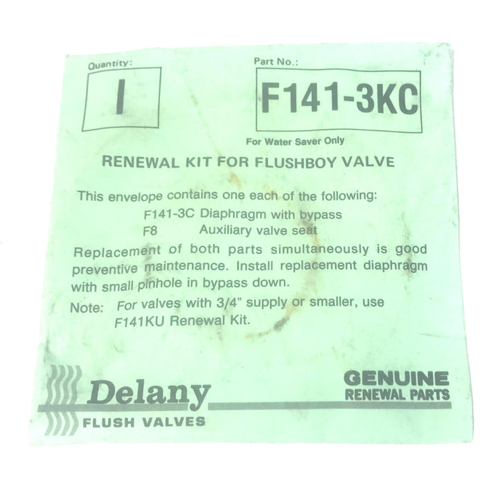 Delany Flushboy Valve Renewal Kit F141-3KC NOS