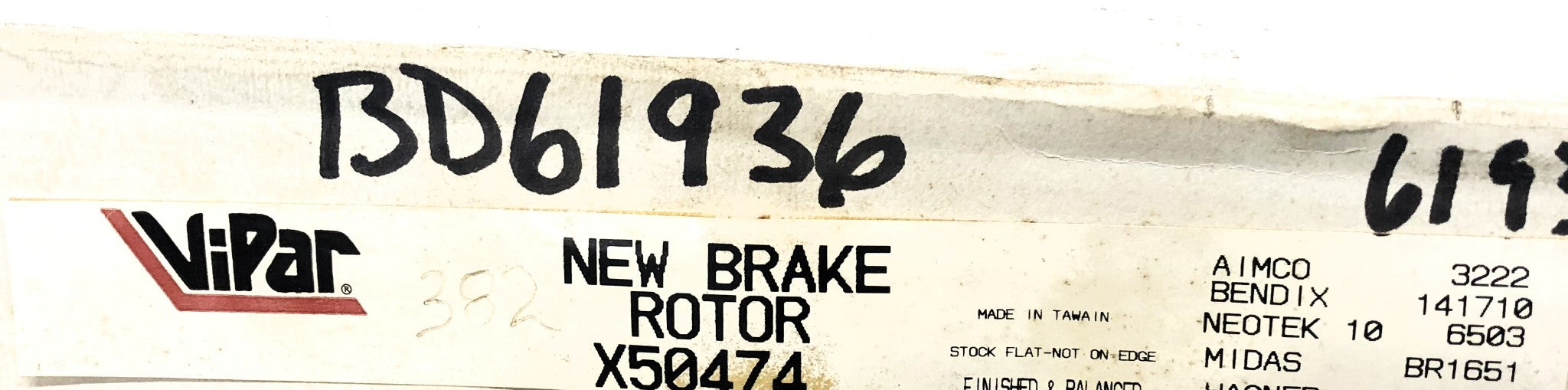 Vipar Disc Brake Rotor X50474 (BD61936) (106503) NOS