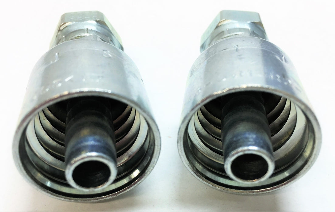 PARKER Hydraulic Hose Fitting 1JS43-6-6 [Lot of 2] NOS