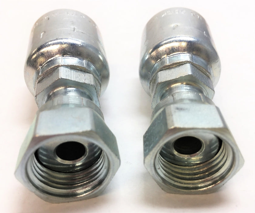 PARKER Hydraulic Hose Fitting 1JS43-6-6 [Lot of 2] NOS