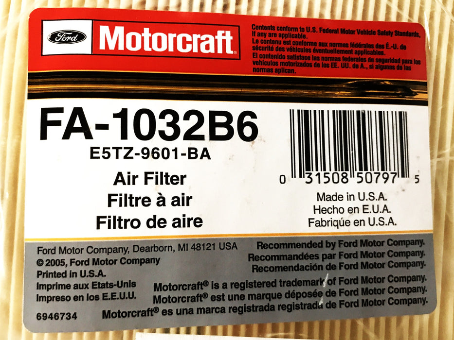 Motorcraft Air Filter FA-1032B6 [Lot of 2] NOS