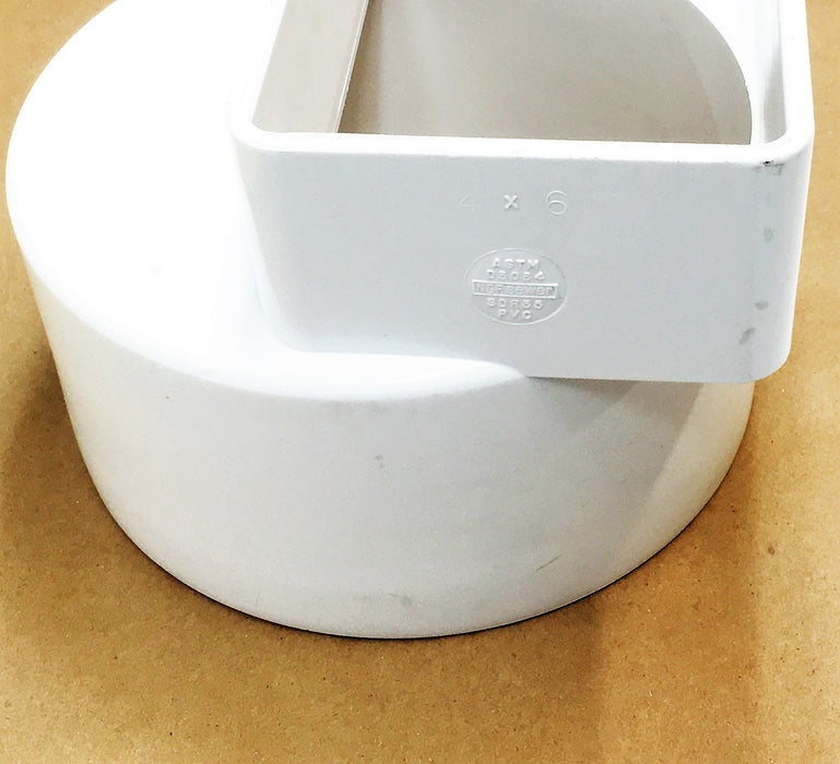 ASTM 4X6X6 Inch 3034 SDR 35 PVC Flush Down Spout P1928 NOS