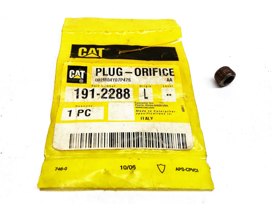 Caterpillar OEM Orifice Plug 191-2288 NOS