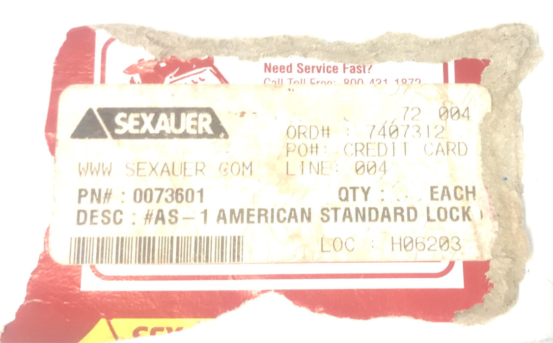 Sexauer/Amercican Standard Brass Lock Nut 0073601 (AS-1) [Lot of 4] NOS