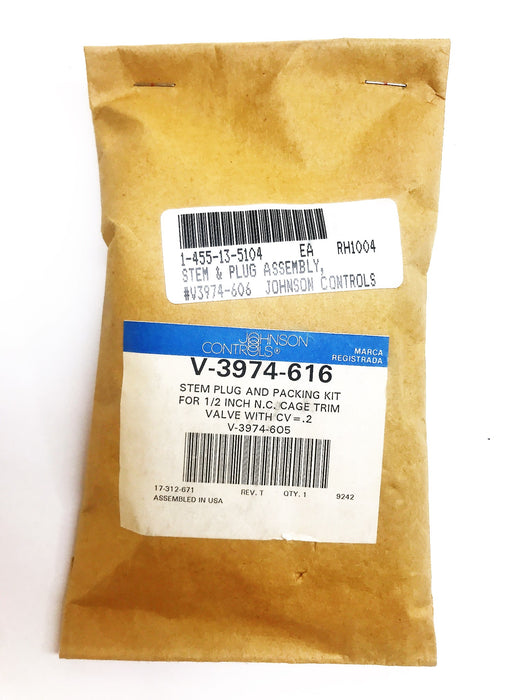 Johnson Controls Stem and Plug Assembly V-3974-616 NOS