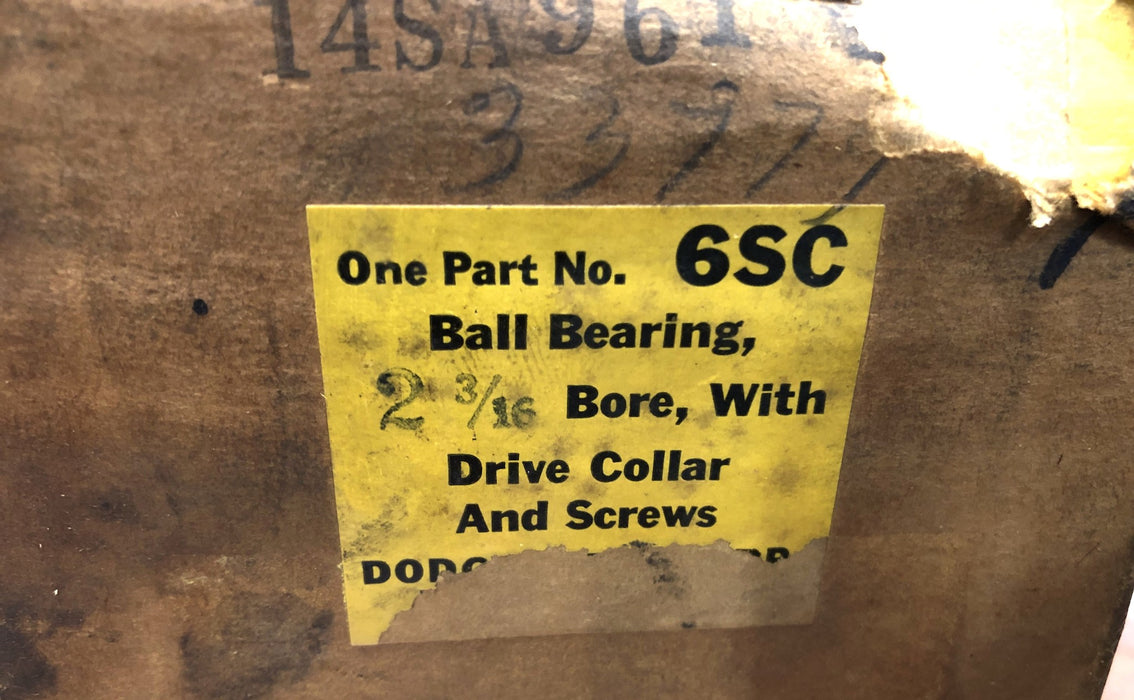Dodge Mishawaka Ball Bearing With Collar 6SC 2-3/16 (14SA961) NOS