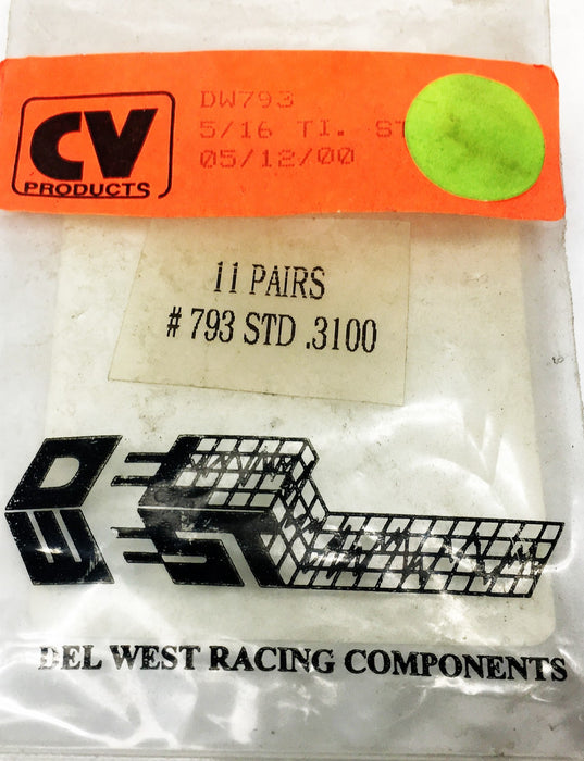 Del West CV Products STD .3100 5/16 Inch TI Lock Pair 793 (DW793) [Lot of 8] NOS