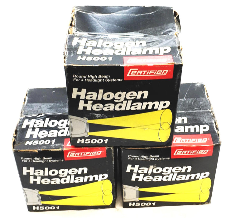 Certified Sylvania High Beam Halogen Headlamp H5001 [Lot of 3] NOS
