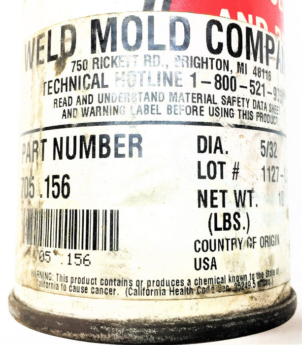 WELD MOLD Welding Rod Tube Pack (10lbs.) WM.705.E.125.14A (705.156) NOS