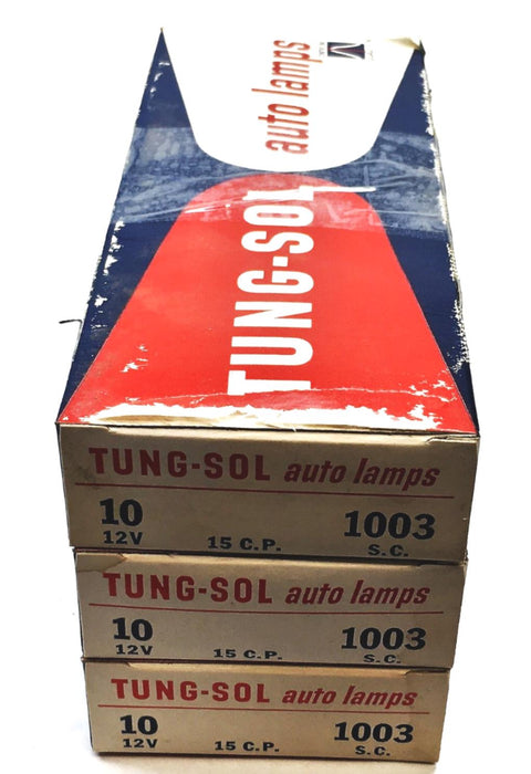 Tung-Sol 10 Piece Miniature Auto Lamp Set 1003 [Lot of 3] NOS