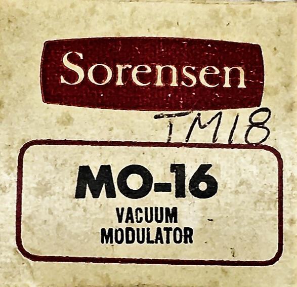 Sorensen Vacuum Modulator MO-16 NOS