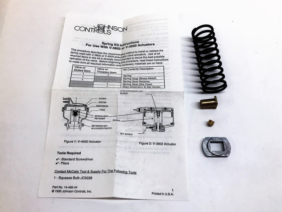 Johnson Controls 9 to 13 PSIG Spring Kit V-3754-6013 NOS