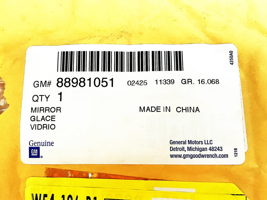 GM OEM Glass Mirror 88981051 NOS