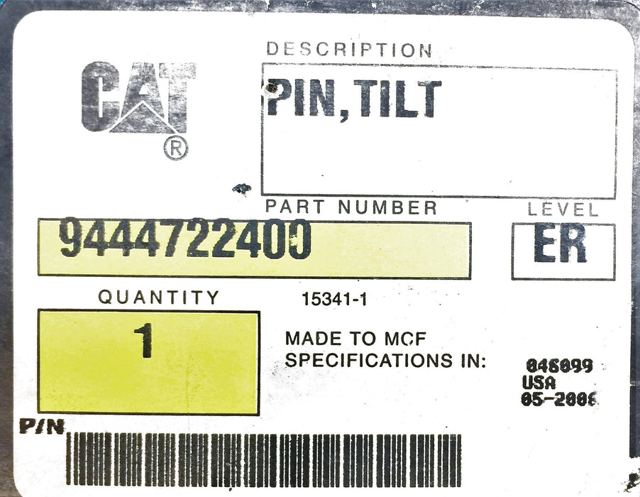 CAT/Caterpillar Tilt Pin 9444722400 (94447-22400) NOS