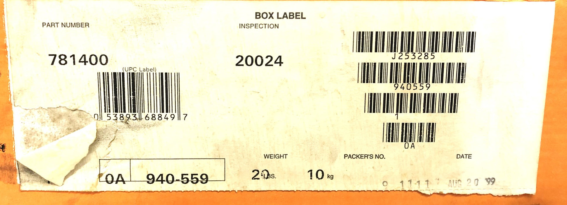 Timken Tapered Roller Bearing Cup 781400 NOS