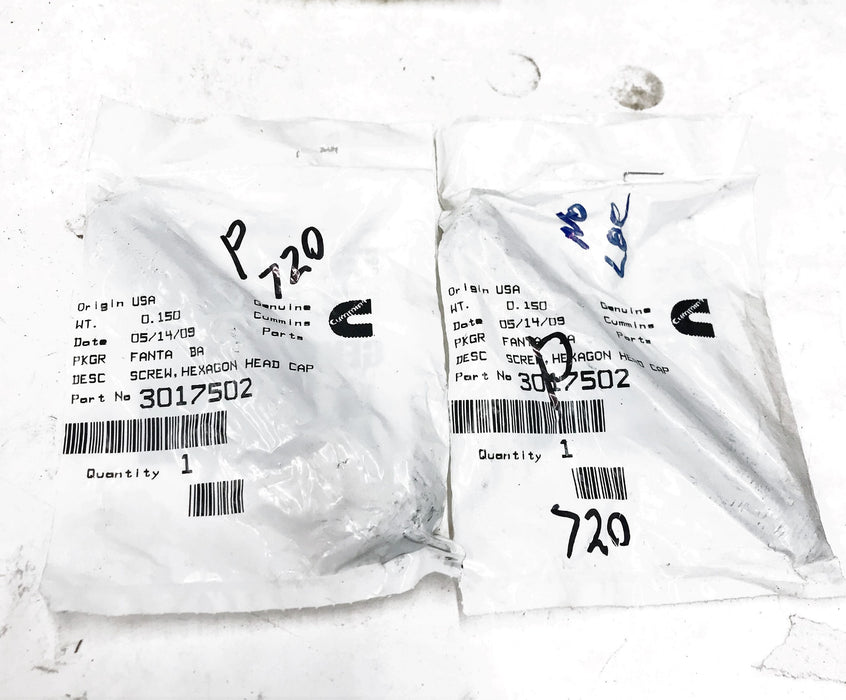 Cummins OEM Hex Head Cap Screw 3017502 [Lot of 2] NOS