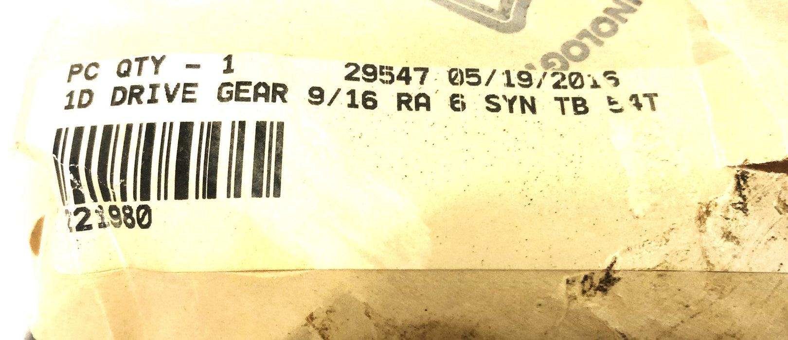 Unbranded 1D 9/16 54 Tooth RA-6 SYN TB Drive Gear 221980 NOS