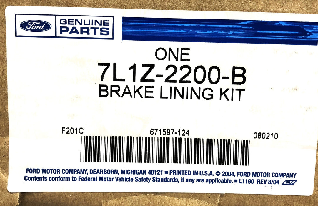 Ford Brake Lining Kit 7L1Z-2200-B (7L14-2200-A) NOS