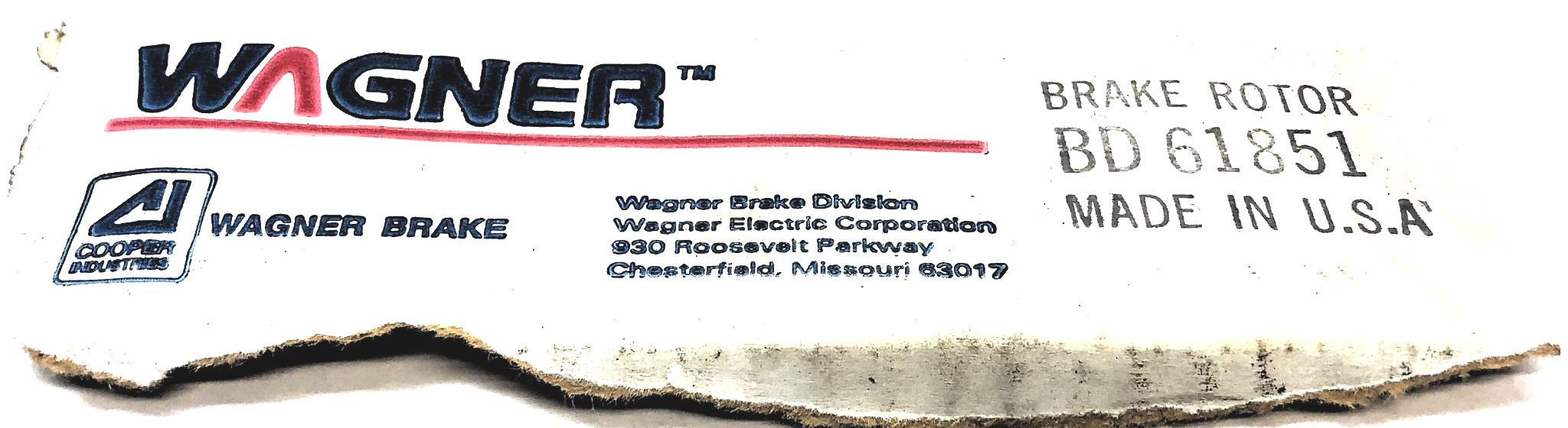 Wagner Disc Brake Rotor BD61851 NOS