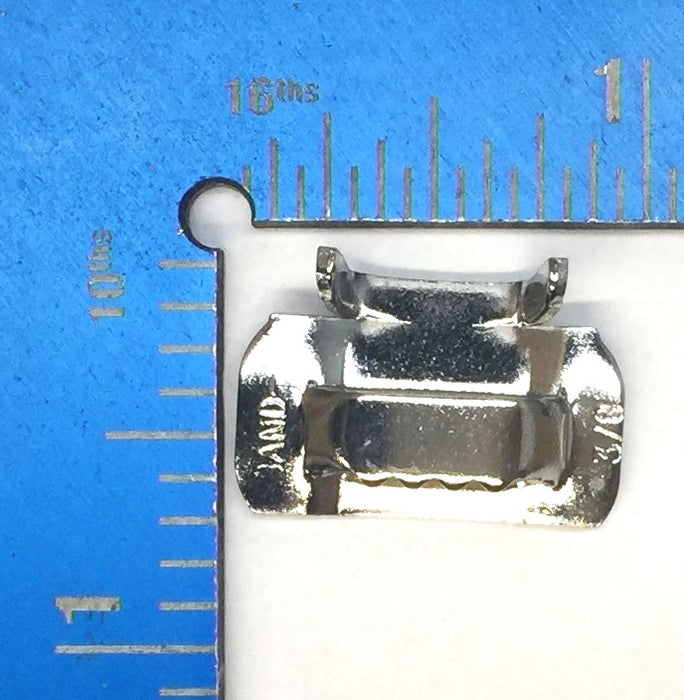 Band-It 3/8" (9.5mm) Stainless Steel Ear-Lokt Buckle Pack C253 (100pcs) NOS