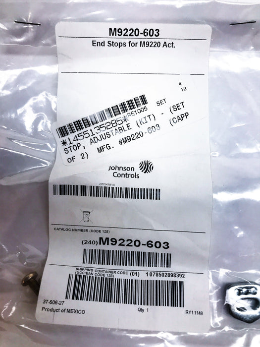 Johnson Controls Adjustable Stop Kit M9220-603 [Lot of 2] NOS