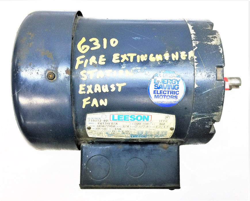 LEESON 3/4HP 208-230/460V 3450 RPM General Purpose AC Motor 110313-00 USED