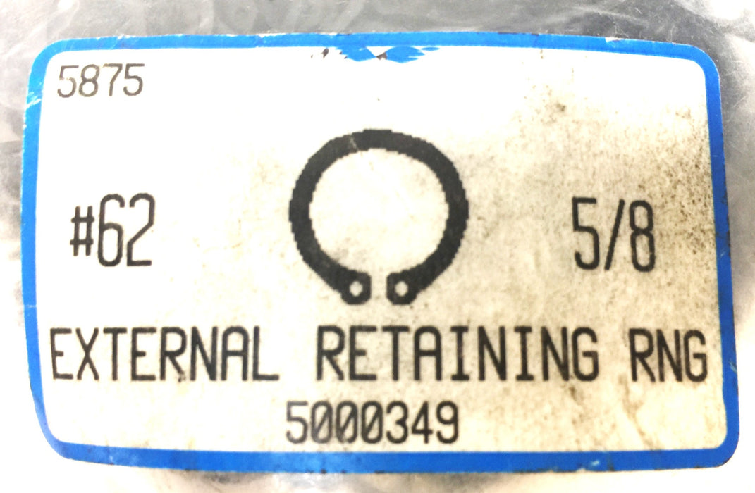 Unbranded 5/8" External Retaining Ring Pack (190pcs) #62 NOS
