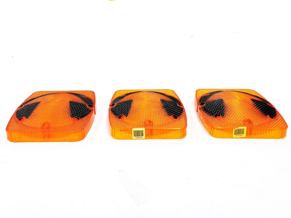 7x 8" Amber and Black Lens 02720647 for New Holland [Lot of 3] NOS