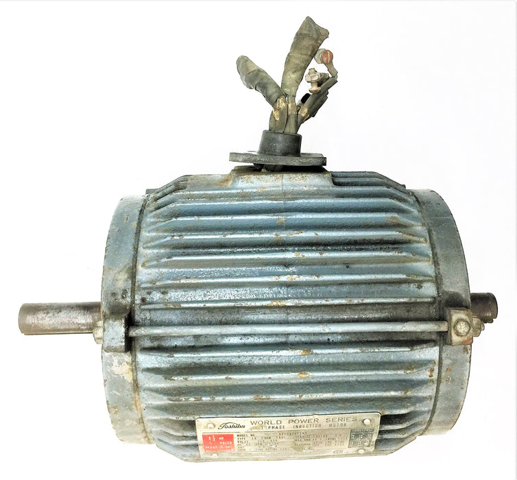 TOSHIBA 3-Phase 230/460V Induction 1-1/2HP 4-Pole Motor BY154FAF2A3 USED