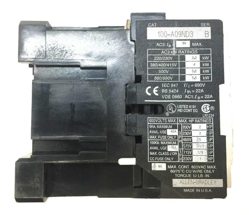 Allen-Bradley Contactor 100-A09ND3 USED