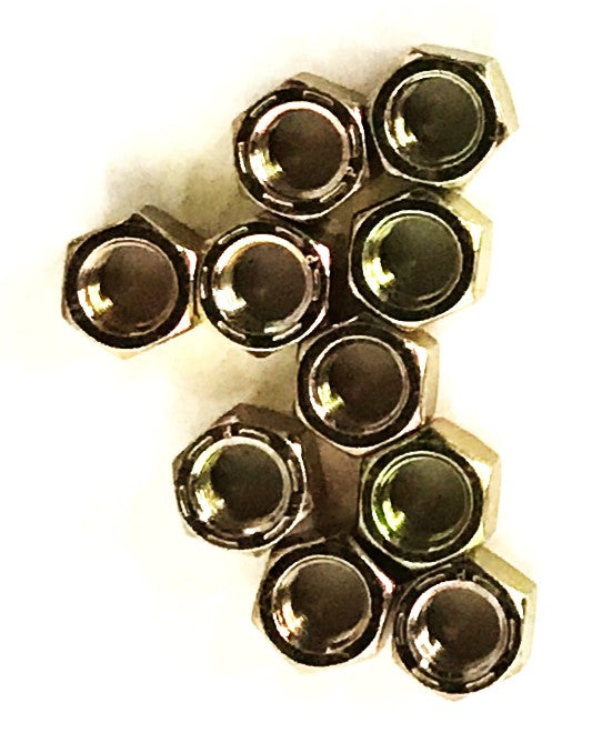 Papco 3/8" Yellow Zinc-Plated Hex Nuts, Box of 100, 092-018 [Lot of 4] NOS